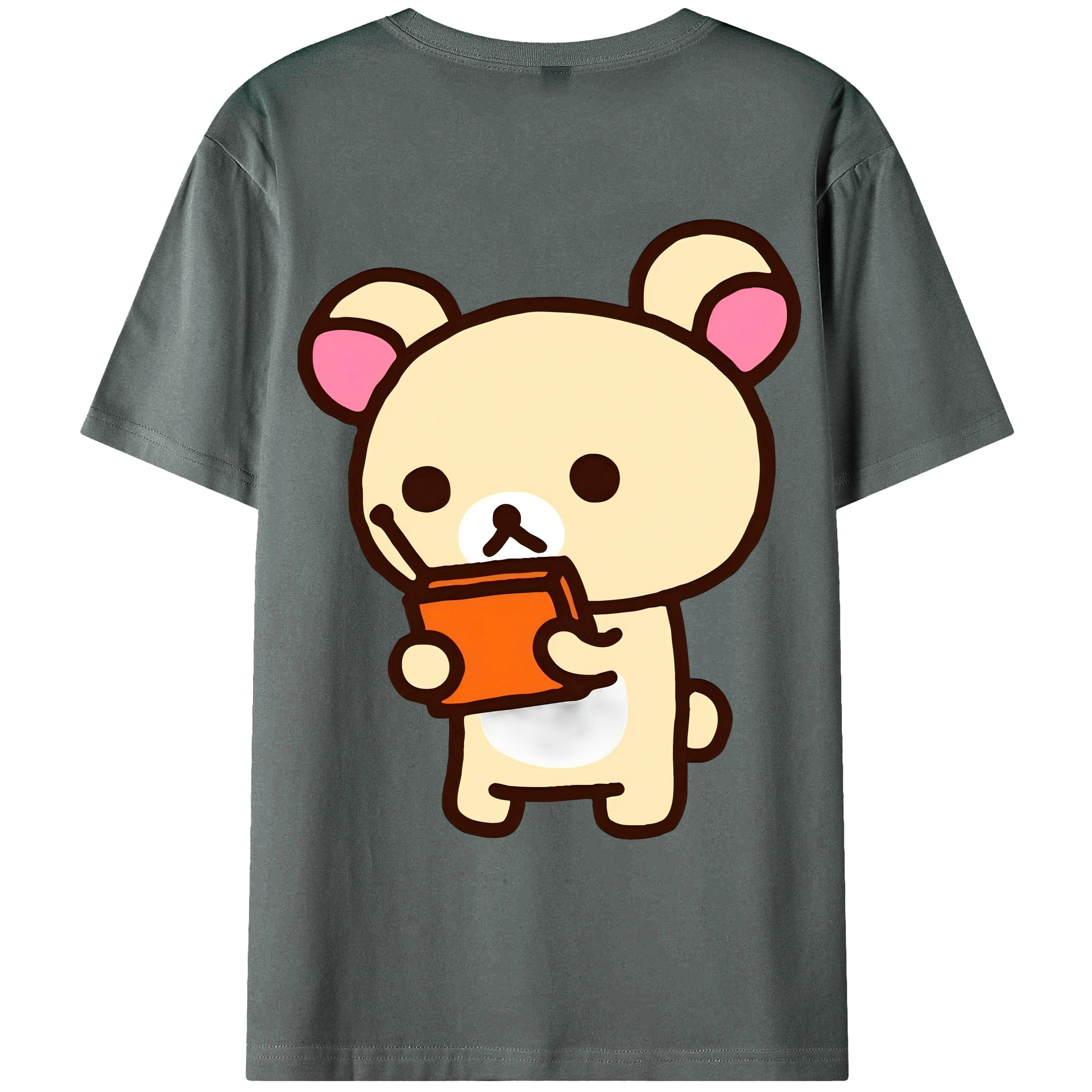 （画像用） リラックマ リラックマ キイロイトリ Rilakkuma Korilakkuma Kiiroitori 綿100％ メンズ半袖Tシャツ（バックプリント） 通気性